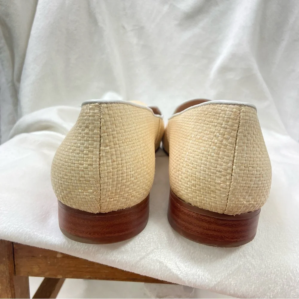 Jack Rogers Almond Toe raffia Loafers Ginnie Natural Rattan. Size 10 - Picture 6 of 8